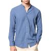 Amirante Antica Sartoria Napoletana Camicia uomo in puro lino collo coreano tinta unita - slim fit