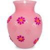 WD LifeStyle Vaso in Vetro con Decorazioni Esterne Rosa