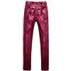 Uomo Velluto Pantaloni Barocco Stampato Pantaloni Gamba Dritta Festa Cena