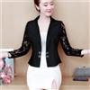 polyester Giacca Blazer Cardigan In Pizzo Per Donne Con Dettagli A Rete