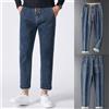 Pantaloni Capri In Denim Da Uomo Con Cavetto In Vita Elastico Gamba Dritta
