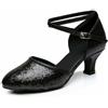 Donna Scarpe Ballo Latino Tacco Medio Brillantini Salsa Cha Danza All'Aperto