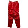 Uomo PU Ecopelle Pantaloni Metallizzato Lucido Elastico Vita Affusolato Tasche