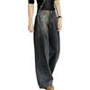 Donna Larga Pantaloni Denim Alto Wiast Gamba Jeans Stivale Taglio Svasati