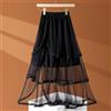 Donna Rete IN Pizzo Bordo a Strati a-Line Mezza Abito Midi Swing Spiaggia Estate
