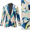 Uomo Giacca Blazer Abito Cappotto Bavero Casual Showman Festa da Ballo Elegante