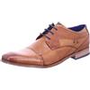 bugatti Scarpa Bassa Business In Pelle, Derby Con Punta Incrociata E Linee Eleganti, Scarpe Stringate Derby Uomo, Cognac, 44 EU