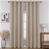 CUCRAF Tende oscuranti 100% totali, lunghezza 54 cm, per il trattamento delle finestre, in finto lino, isolamento termico, con occhielli, per camera da letto/soggiorno, set di 2 pannelli (kaki chiaro,