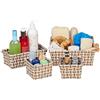 Relaxdays Cestini Bagno Portaoggetti, Set 4 Organizer Universali Design Intrecciato, Box Salvaspazio, Bianco Marrone