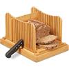 Relaxdays Affettatrice per Pane Manuale, Tagliapane in Cassetta, Affetta Toast, in Bambù, Raccogli-Briciole, Naturale