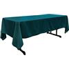 LA Linen La Lino Tovaglia Rettangolare Poliestere Popeline, 60 by 126-inch, Poliestere, Dark Teal, 152.4 x 320 x 0.04 cm