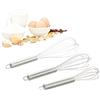 relaxdays Fruste da Cucina in Set da 3, Accessorio Professionale, Frustini Manuali in Acciaio Inox, 8, 10, 12 Pollici