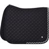 Imperial Riding Mantovana IRH Basic Cotton Dr, sottosella con trapuntatura a Rombi, Bordatura Glitterata e Logo in Metallo, Colore Nero, Completo