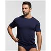 Pompea T-Shirt Uomo Seamless Microfibra Pompea, Basic Blu