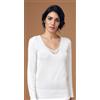 Nottingham Maglia Donna TL16W Nottingham Lana e Cotone, Bianco Lana