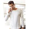 Nottingham Maglia Uomo TL16 in lana e cotone manica lunga, Bianco Lana