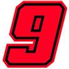 4R Quattroerre.it 13399 Numero Racing 9 Moto GP, Rosso Fluo, 10 x 10 cm