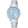 Lorus Orologio analogico da donna a energia solare, in acciaio inox, 30 mm, quadrante blu, casual