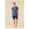NOIDINOTTE PIGIAMA UOMO COTONE MEZZA MANICA FC003270 MEDIEVAL BLUE