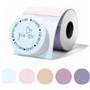 Phomemo Etichette a cerchio rotondo M110 M108 M100 M120 M200 M220 M221, etichette termiche per prezzo, nome, indirizzo, logo, codice a barre, 50 mm x 50 mm, multicolore (140 etichette, 1 rotolo)