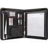 Genie &Ndash;&Nbsp;Cartella Portablocco A4,&Nbsp;Con Quaderno Ad Anelli Estraibile, Modello Frankfurt, Cerniera, Blocco Note Incluso, In Finta Pelle E Nylon, Colore Nero