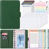 SKYDUE Money Binder, Challenge Del Risparmio, A6 Raccoglitore Documenti Con Buste Cerniera Trasparenti, Agenda Risparmio Soldi, Budget Planner Raccoglitore Di Bilancio(Verde Bosco)