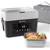 AMZCHEF Scaldavivande elettrico portatile con batteria da 18000 mAh 1,5 L- Riscaldamento 5 lati, timer e funzione mantieni caldo, ricarica rapida USB-C per ufficio, auto e cantieri