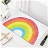 AIBIIN Tappetino da bagno arcobaleno 50 x 80 cm tappeto da bagno in microfibra antiscivolo tappetino da doccia lavabile in lavatrice antiscivolo decorazione per la casa