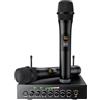 PROZOR Microfono Senza Fili Bluetooth 4.2 Microfono Karaoke Wireless UHF Sistema Microfonico Portatile Professionale Bluetooth Treble Echo Bass con Cavo Audio 6,35 mm/RCA per Matrimoni Feste DJ Chiese