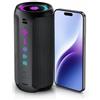 TIMU Cassa Bluetooth Portatile Potente, 25W Altoparlante Bluetooth 5.4 con 2 Modalità EQ, IPX7, TWS, 24H di Autonomia Speaker Bluetooth, 8 Modalità RGB, Cinghia da Trekking, Compatibile con PC, AUX, TF