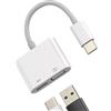 zoyuzan Adattatore da USB A a USBC (2 in 1) per Apple iPhone 15 Pro Max Plus, iPad Pro, cavo di ricarica Thunderbolt, cavo di ricarica OTG per tastiera, mouse, flash drive, splitter compatibile con Samsung,
