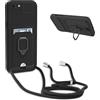 BGHHEU Cover con Cordino per iPhone 6G/7G/8G/SE 2020,Custodia con Collana Collo Silicone Antiurto Case,Protezione Fotocamera Slot Carte 360° Anello Supporto,Silicone Case,Nero
