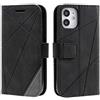 SONWO Cover per iPhone 12 Mini (5.4 inch), Flip Caso in PU Pelle Case Cover Portafoglio Custodia per iPhone 12 Mini (5.4 inch), [Kickstand] [Slot per Schede], Nero