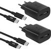 Ysevnotan Pacchetto di 2 caricabatterie USB C 25W, adaptatore di alimentatore per caricabatteria rapida per iPhone 17 16/15/16 Pro/16 Pro Max iPad, Samsung, con cavi di caricamento da 2m
