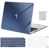 MOSISO Custodia Compatibile con MacBook Air 13 Cover M1 2021 2020 2019 2018 A2337 A2179 A1932 Touch ID,Case per MacBook Air M1 Cover 13,3'' Pollici&Copritastiera&Pellicola&Borsa,Cristallo Mezzanotte