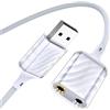 MOSWAG USB Stereo Sound Card(1Pack), Cuffie Mic Splitter Adapter, Scheda Audio Esterna, USB Maschio a Doppio Cavo Audio Femminile da 3,5 mm Compatibile con PC, Laptop, Desktop, PS4, PS5