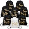 IWTBNOA 8 sacchetti da palestra con coulisse, borsa da palestra da donna, con coulisse, per addio al celibato, per donne, squadre di addio al celibato e fidanzamento, Nero