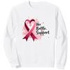 Mademark La Sua Battaglia, Il Nostro Sostegno - Consapevolezza del Cancro al Seno Felpa, Unisex per Adulti, Bianco, L