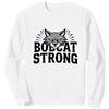 Mademark Bobcat Strong School Spirit Fierce Mascot Pride - Fan Sportivo Felpa, Unisex per Adulti, Bianco, S