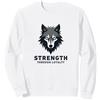 Mademark Forza Attraverso la LEALTÀ Wolf Pack Motto Felpa, Unisex per Adulti, Bianco, M