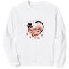 Mademark Pet Lover, Design a Forma di Cuore di Gatti, passivamente innamorata dei Gatti Felpa, Unisex per Adulti, Bianco, L