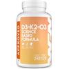 WORLD'S FOOD NUTRITION WFN Approved D3-K2-O3 - Vitamina D3 + K2 + Omega 3-240 capsule - Prodotto e testato in Germania