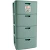 STEFANPLAST S.P.A. Cassettiera Domus verde 4 cassetti plastica rigenerata con ruote