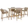 BIZZOTTO ANDREA SPA Set Bar Kalimera Desert Tavolo 140x73x100 cm + 4 Sgabelli 55x66x107 cm