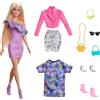 TOYS ONE S.R.L. Barbie Fashionista Moda Notte con 3 Outfit, Bambola con Abiti Fashion 3+ Anni