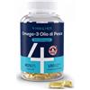 4 Omega 3 Olio di Pesce Alta Concentrazione 80% rTG 120 Capsule Molli Integratore