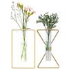 Ivymei Vaso da fiori da parete, vaso geometrico, vaso di vetro trasparente idroponico, vaso decorativo dorato per frigorifero, finestra, casa, festa (oro 5)