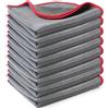 VEGCOO 8 panni in fibra di carbonio, panno in microfibra senza traccia per lucidare, salvietta per vetri auto, stoviglie, cucina (30 x 30 cm) (8 pezzi)