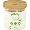 PEBBLY - Contenitore Alto e Quadrato in Vetro con Coperchio in bambù - 800 ml - Conservazione ottimizzata per Una Cucina organizzata, Protegge i Tuoi Alimenti secchi riducendo Gli sprechi
