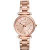 Fossil Orologio Carlie da donna, Movimento al quarzo a tre lancette in tonalità oro rosa con cinturino in acciaio inossidabile, Tono Oro Rosa Con Glitter, 35 mm